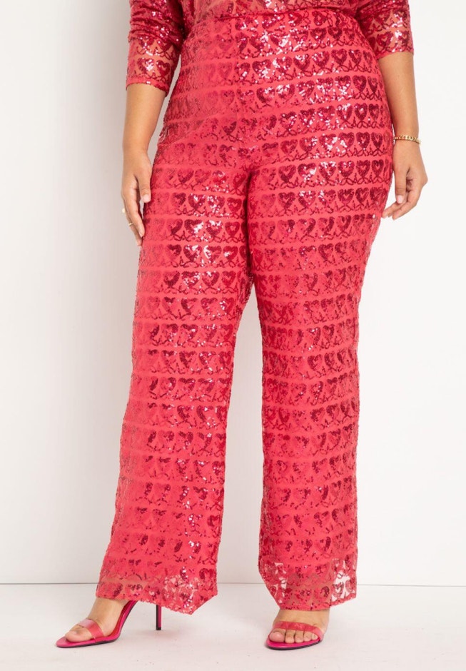 Heart Sequin Trousers image number null