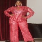 Heart Sequin Trousers image number null