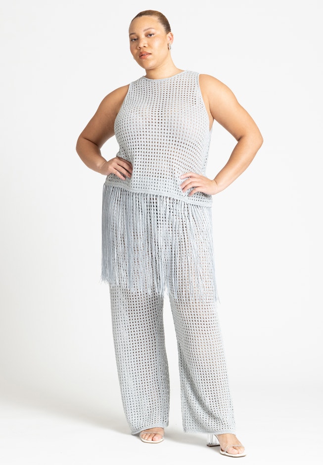 Metallic Crochet Pant image number 1