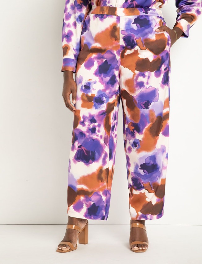 Printed Satin Pant image number 1