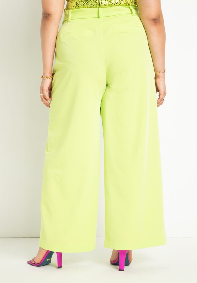 Pleated Tie Waist Wide Leg Trouser image number null