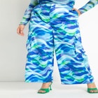 Wide Leg Satin Cargo Pant image number null