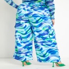 Wide Leg Satin Cargo Pant image number null