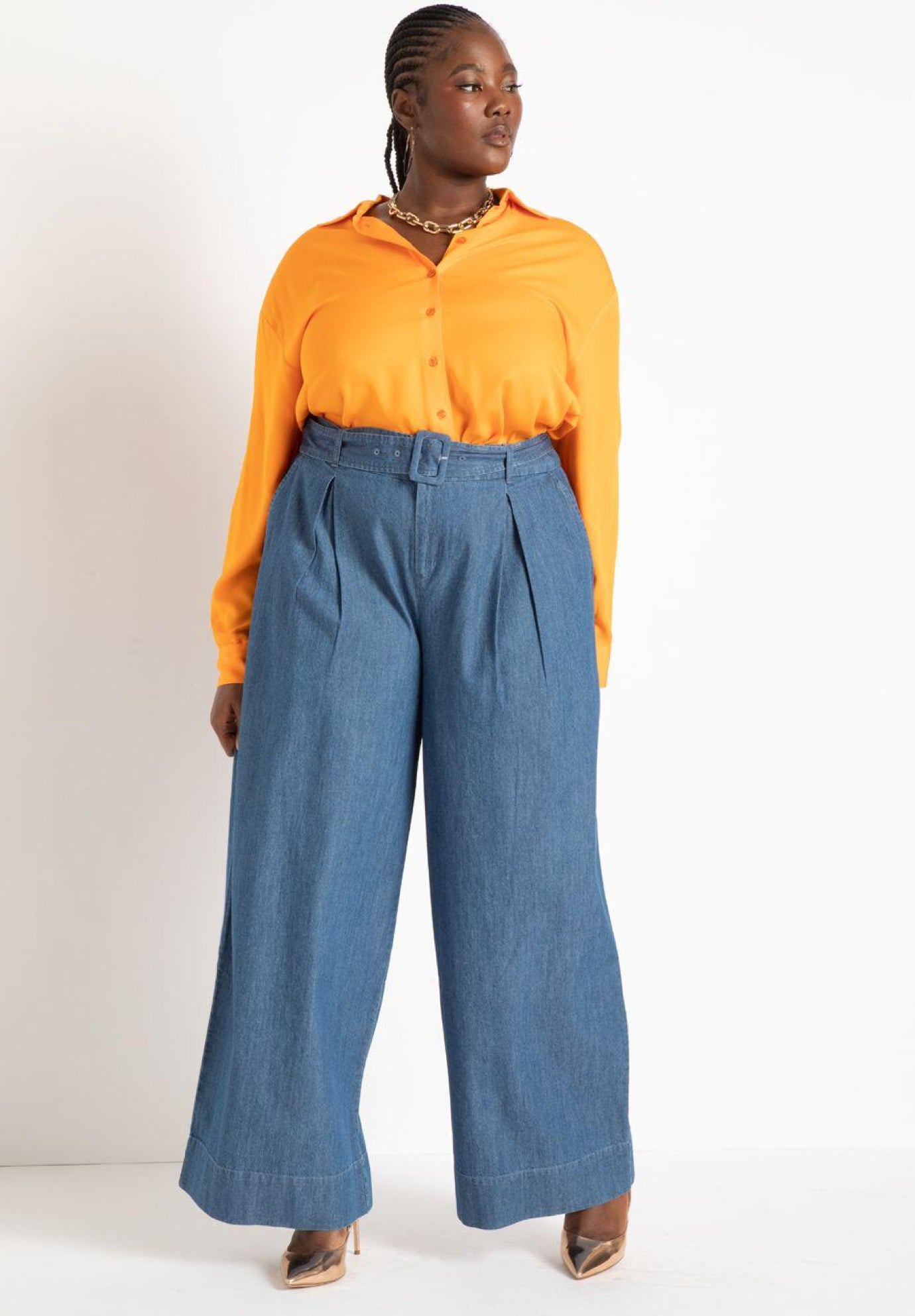 Belted Pleated Wide Leg Pant image number 0