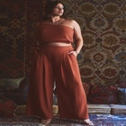 Gauze Pleated Wide Leg Pant image number null