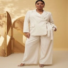 Wide Leg Linen Blend Pant image number null