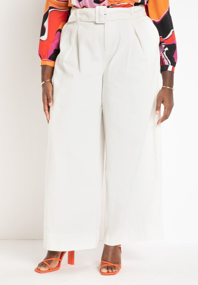 Belted Pleated Wide Leg Pant image number null