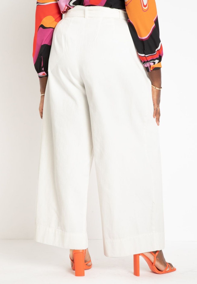 Belted Pleated Wide Leg Pant image number null
