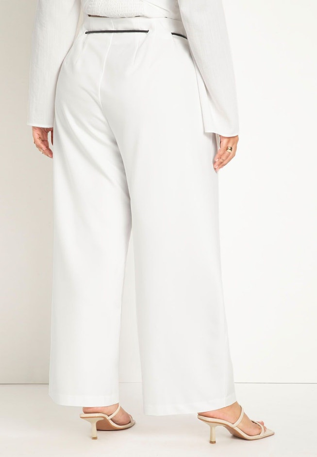 Tie Detail Wide Leg Pants image number null