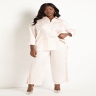 Lace Detail Satin Wide Leg Pant image number null