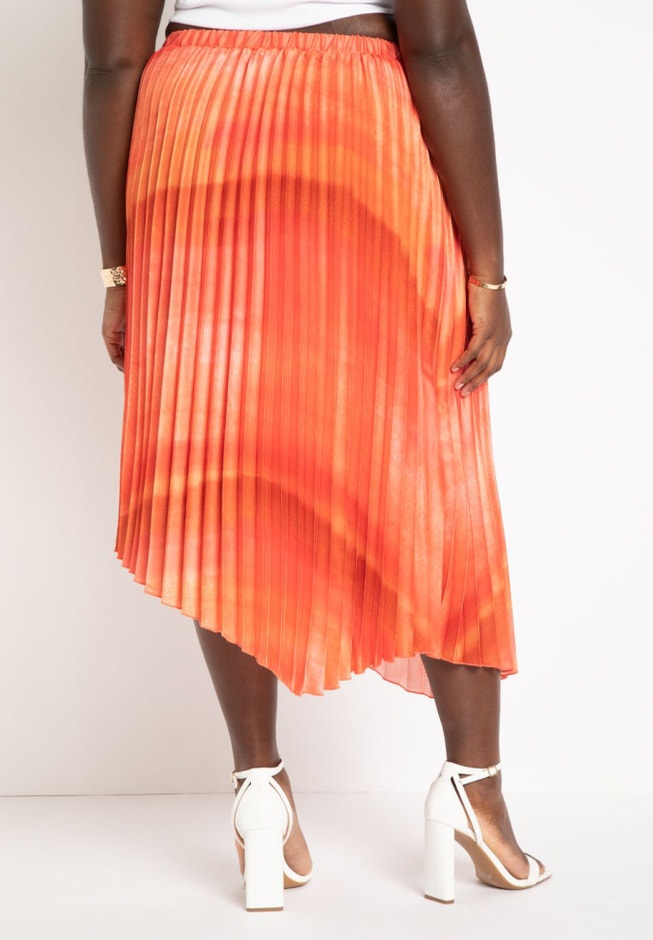 Ombre Pleated Midi Skirt image number 2