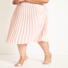 Pleated Button Detail Midi Skirt image number null