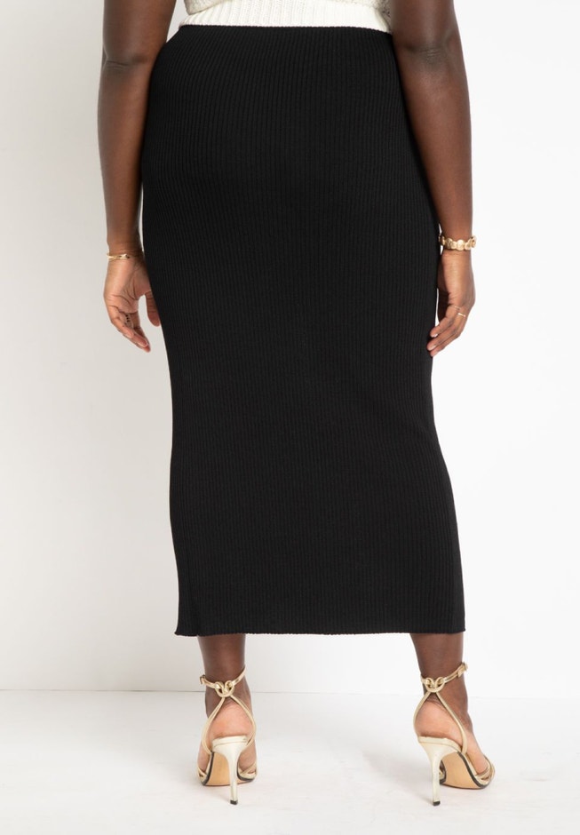 Maxi Sweater Skirt with Button Down Placket image number 4