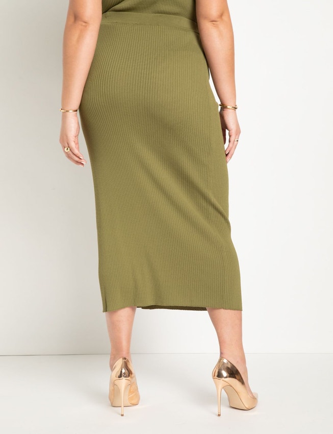Maxi Sweater Skirt with Button Down Placket image number 2