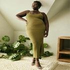 Maxi Sweater Skirt with Button Down Placket image number null