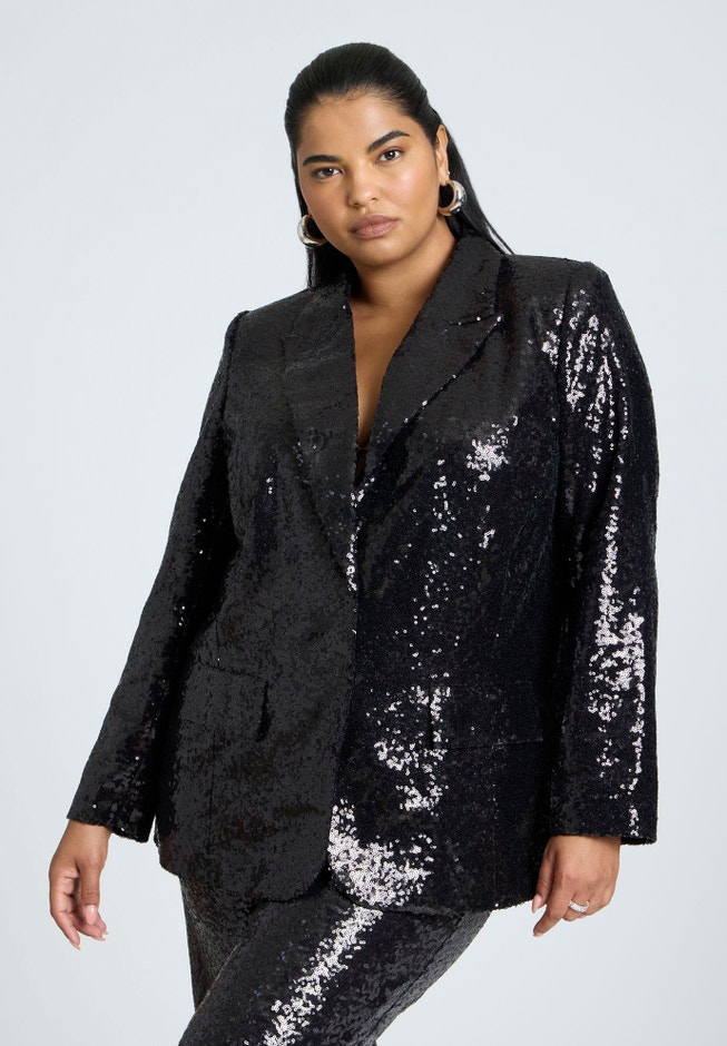 Boxy Sequin Blazer image number null