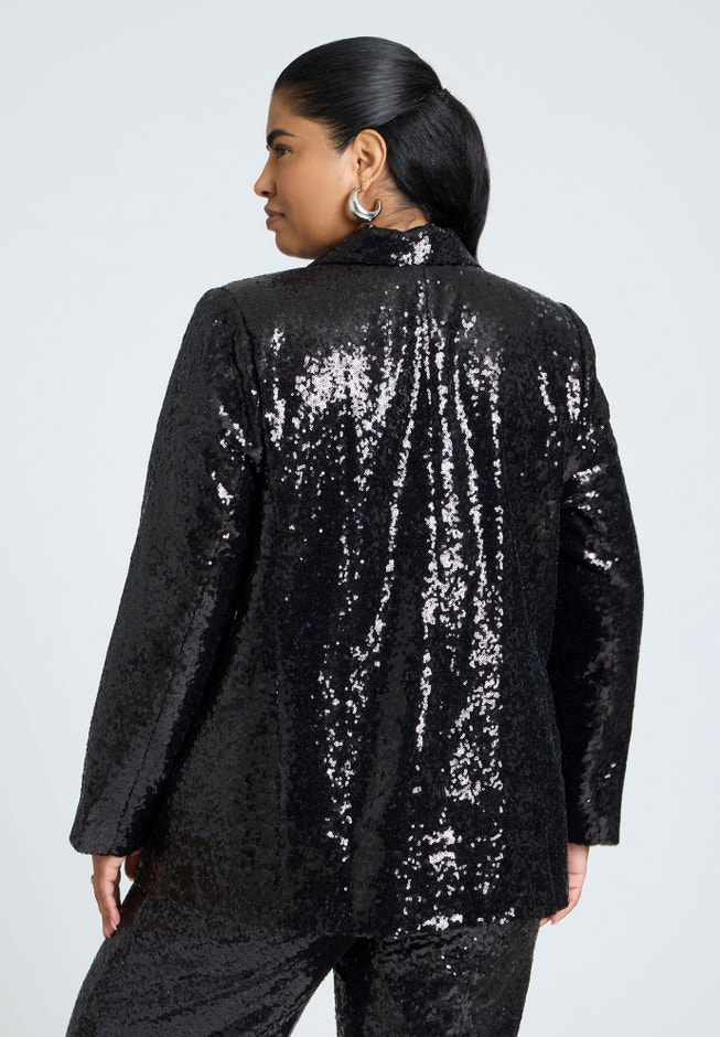 Boxy Sequin Blazer image number null