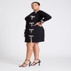 ELOQUII x kate spade new york Knit Crystal Bow Mini Dress image number null