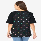 Elbow Sleeve V-Neck Baseball Tee image number null