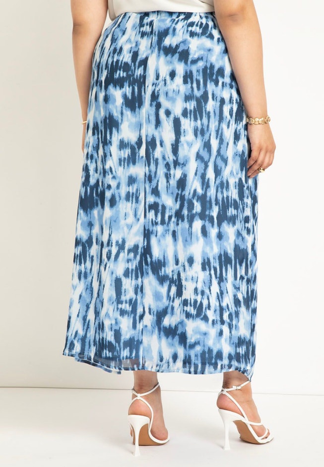 Faux Wrap Maxi Skirt with Tall Slit, 4476092 ELOQUII