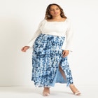 Faux Wrap Maxi Skirt image number null