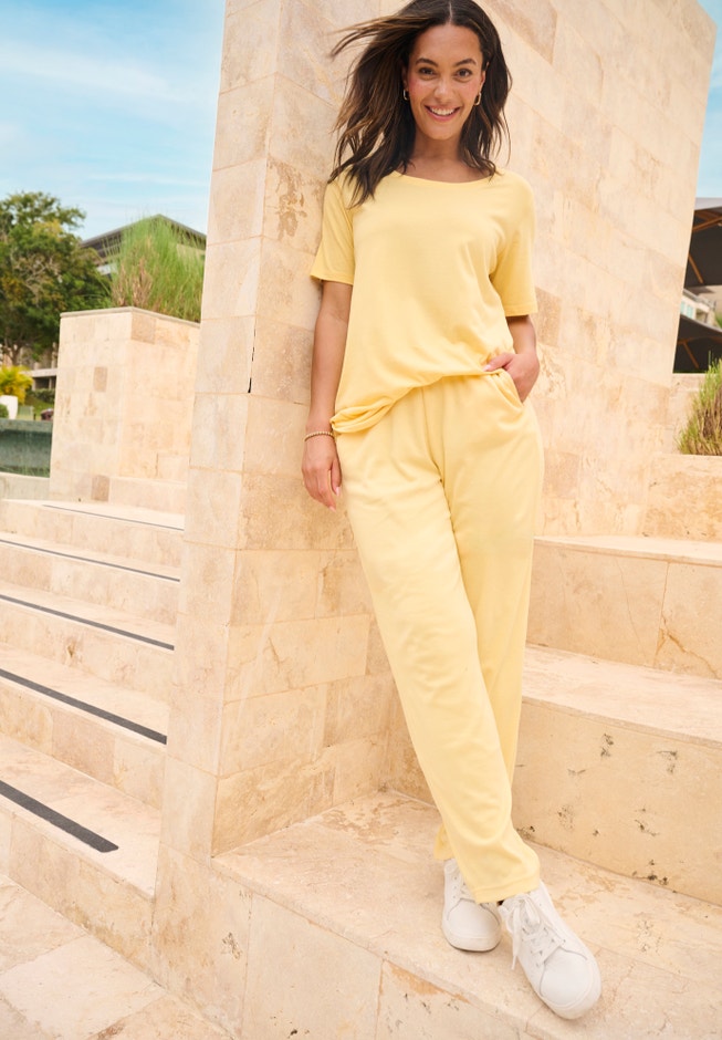 7-Day Straight-Leg Elastic-Waist Stretchy Knit Pant image number 8