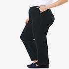 7-Day Knit Straight-Leg Pull-On Pants image number null