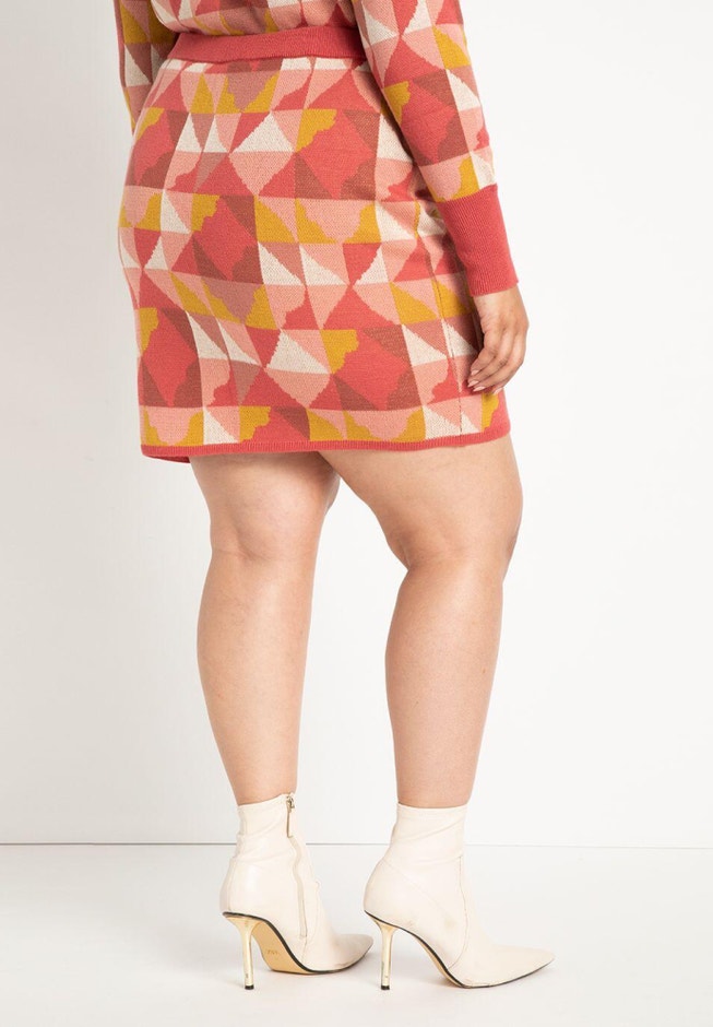 Intarsia Sweater Mini Skirt image number null