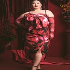 Printed Pleat Detail Midi Skirt image number null