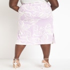 Printed Linen Midi Skirt With Slit image number null