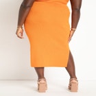 Twist Knit Midi Skirt with Slits image number null