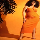 Twist Knit Midi Skirt with Slits image number null