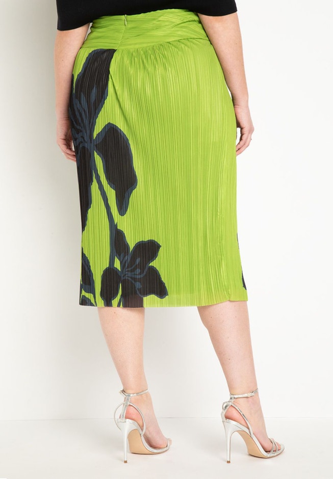 High Waisted Knit Midi Skirt image number null