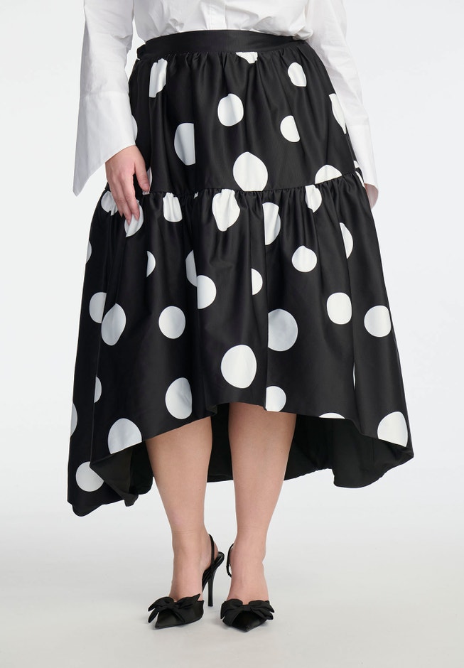 ELOQUII x kate spade new york Tiered Dot Maxi Skirt image number 2