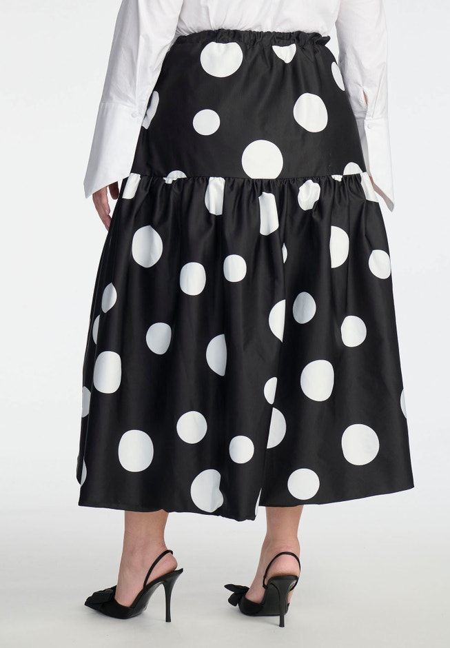ELOQUII x kate spade new york Tiered Dot Maxi Skirt image number 3