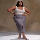 Front Slit Maxi Skirt image number null