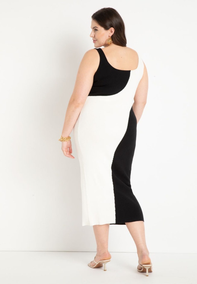 Colorblocked Knitted Tank Dress image number 2
