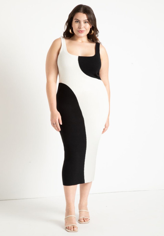 Colorblocked Knitted Tank Dress image number 0