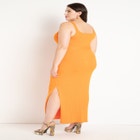 Knitted Rib Maxi Dress With Belt image number null