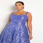 Bustier Flare Sequin Dress image number null