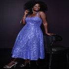 Bustier Flare Sequin Dress image number null