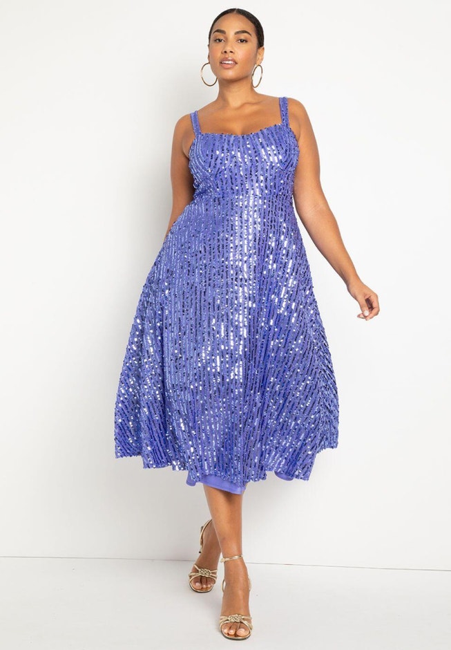 Bustier Flare Sequin Dress image number 0