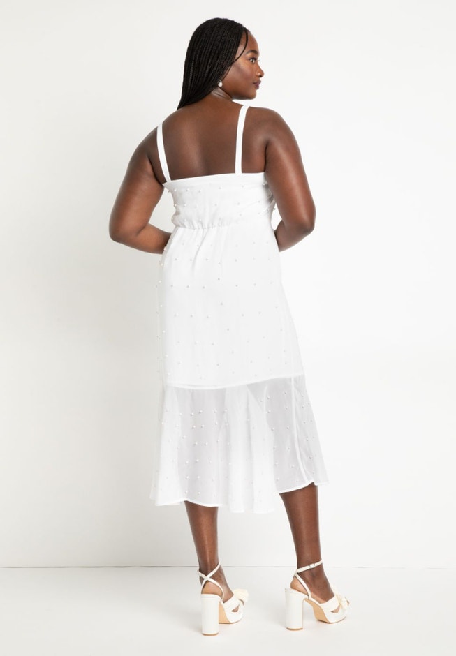 Pearl Chiffon Midi Dress image number null