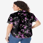 Plus Size Kate Short Sleeve Easy Cotton-Blend Button-Front Shirt image number null