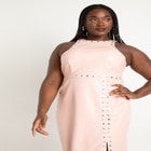 Stud Detail Leather Dress image number null