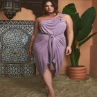 One Shoulder Wrap Skirt Dress image number null