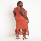 Netting Dress With Fringe Hem image number null