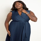 Midi Dress With Pleated Skirt image number null