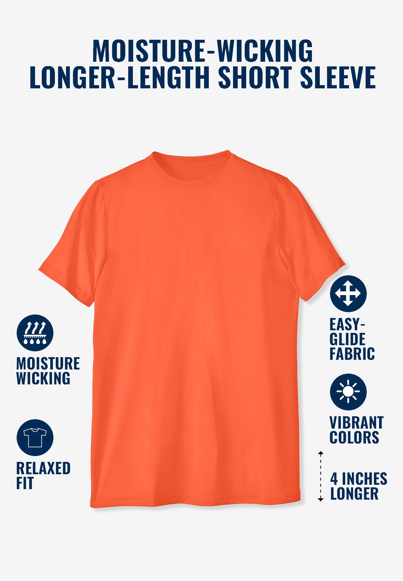 No Sweat Longer-Length Short Sleeve Crewneck Tee image number 3