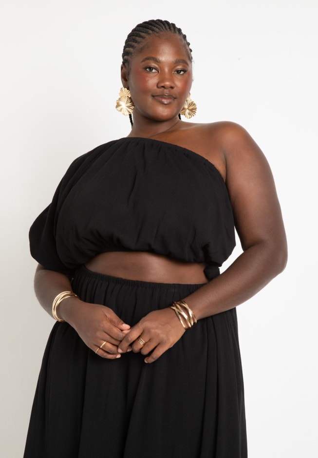 Knotted One Shoulder Dress image number null